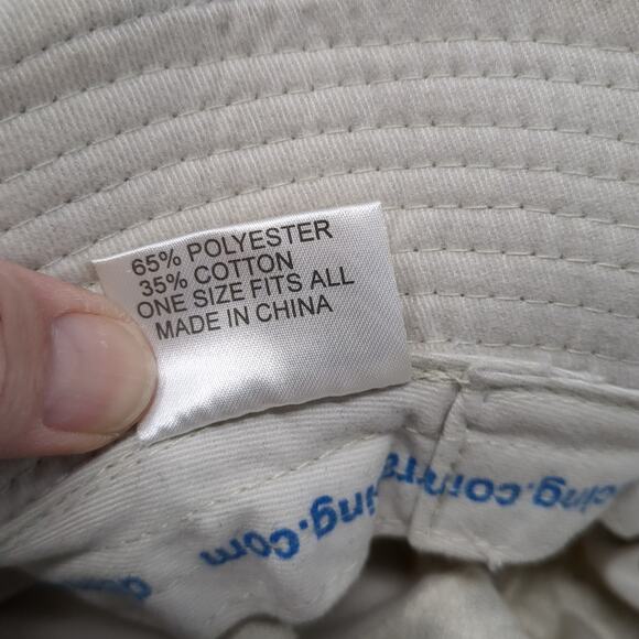 Pacific Classic Del Mar Bucket Hat Beige One Size Embroidered Blue Wave - Picture 10 of 10